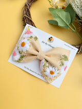 Aayra (red) – Hand-Embroidered Red Floral Hair Bow